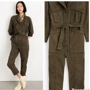 Alex Mill Botanical Dyed Expedition Jumpsuit in Washed Twill - XS